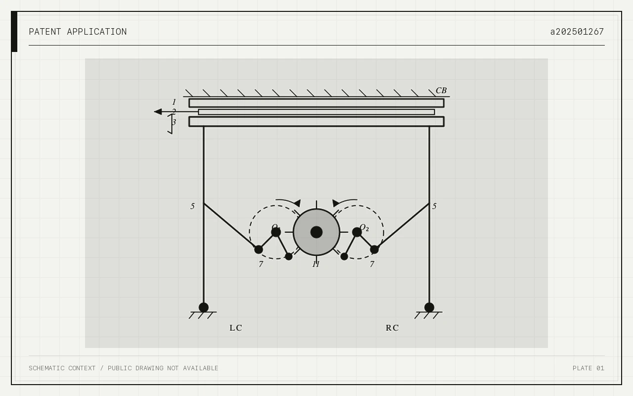 Schematic context for Application a202501267 — Press of an automatic die-cutting machine