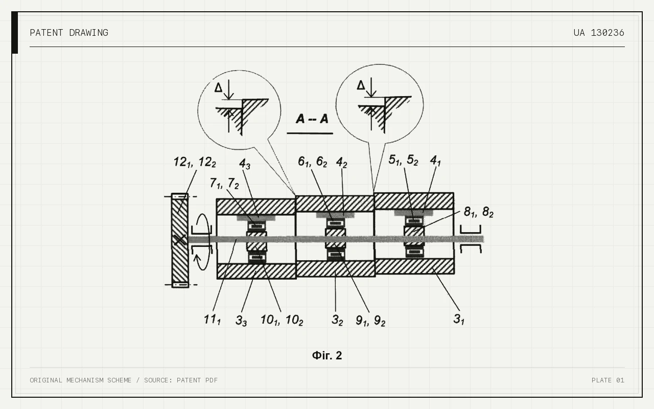 Drawing of UA 130236 C2 — Press of a die-cutting machine