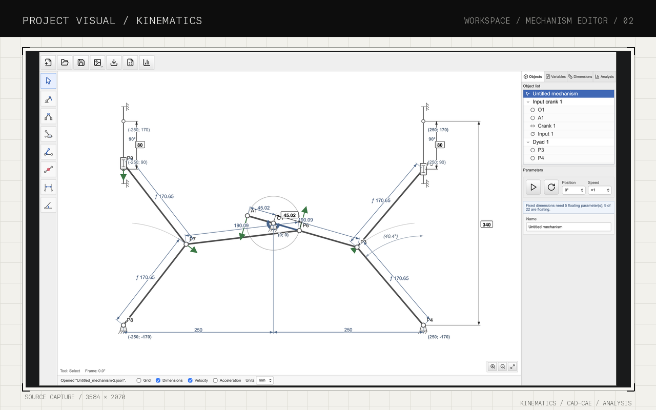 Mechanism calculation software
